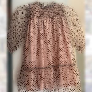 Brand new Zara dress! Never worn! Gorgeous blush tulle and black dots!